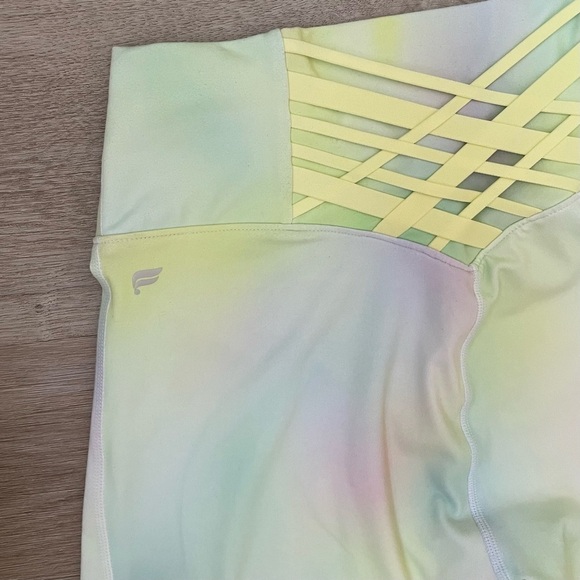 Fabletics Boost PowerHold High-Waisted 7/8 Legging, Blur/Lemon Crème - Picture 9 of 14